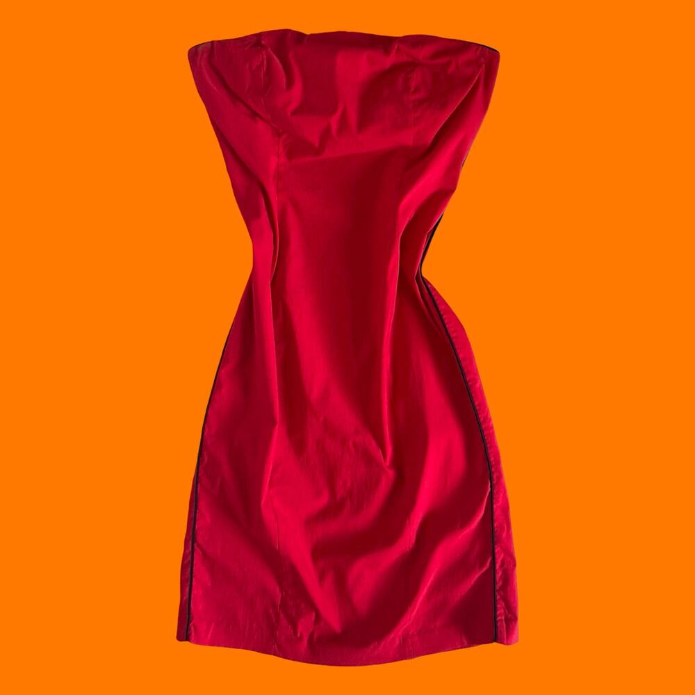 90's 00's vintage red minimalist bodycon y2k tube top dress Size 9/10 express